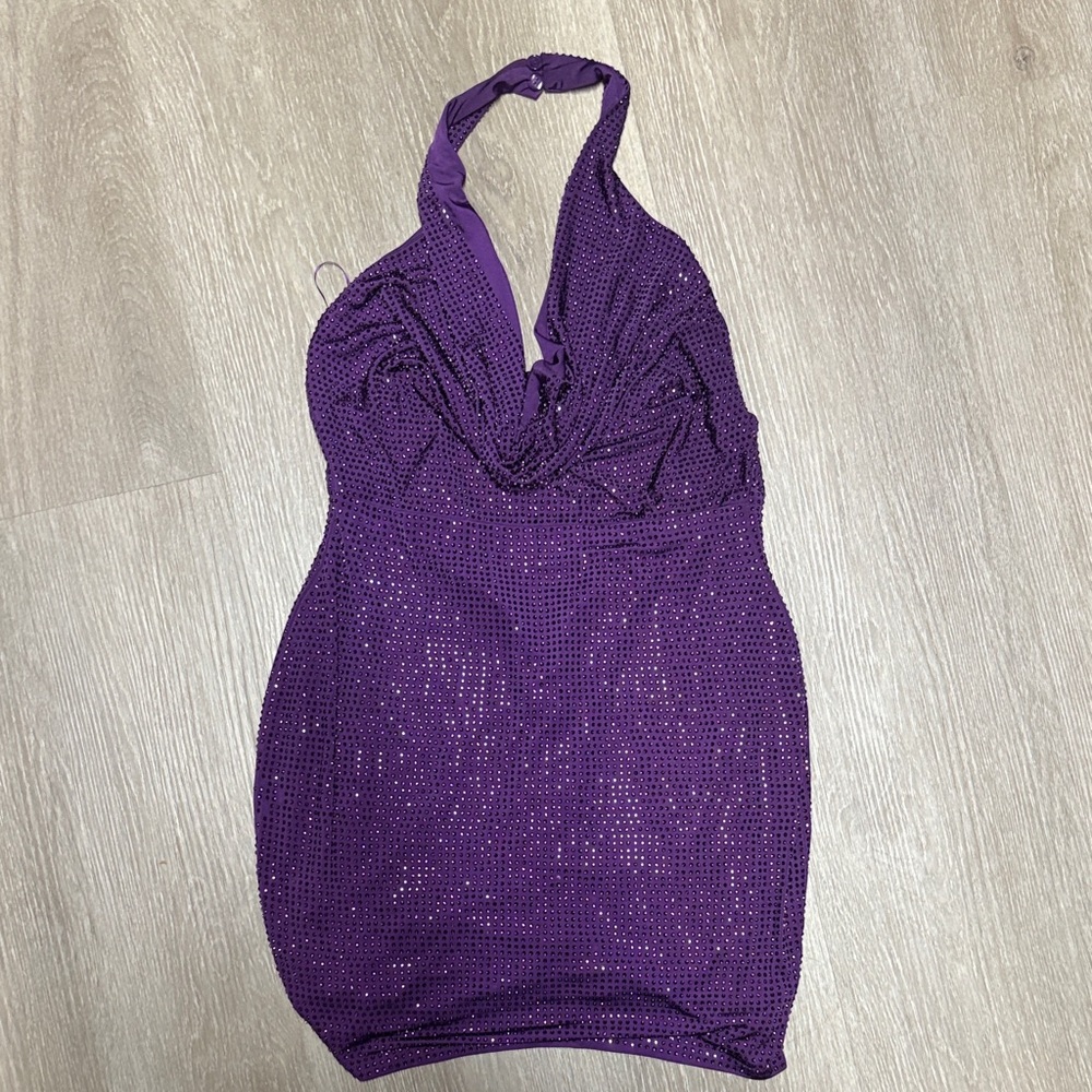 Windsor Purple Halter Mini Dress